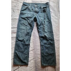 Mens Levi’s 514 Cotton Slim Straight Medium Dark Wash Blue Jeans Size 36x32